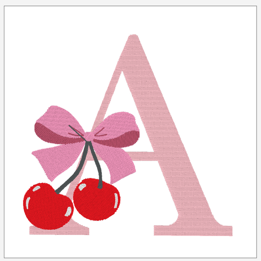 Frill Baby Bib - initial (cherry or bow design)