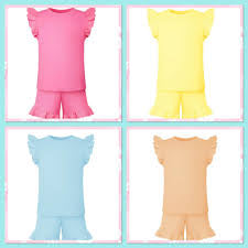 Frilly tshirt and short set- name personalisation
