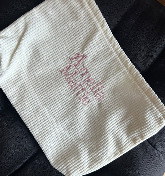 Corduroy Nappy Bag - personalised with a name