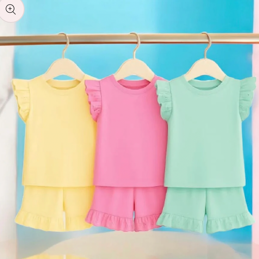 Frilly tshirt and short set- name personalisation