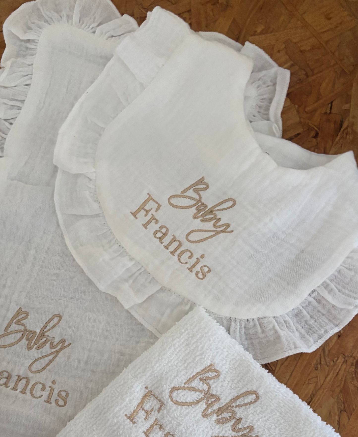 Muslin  bib - name personalisation
