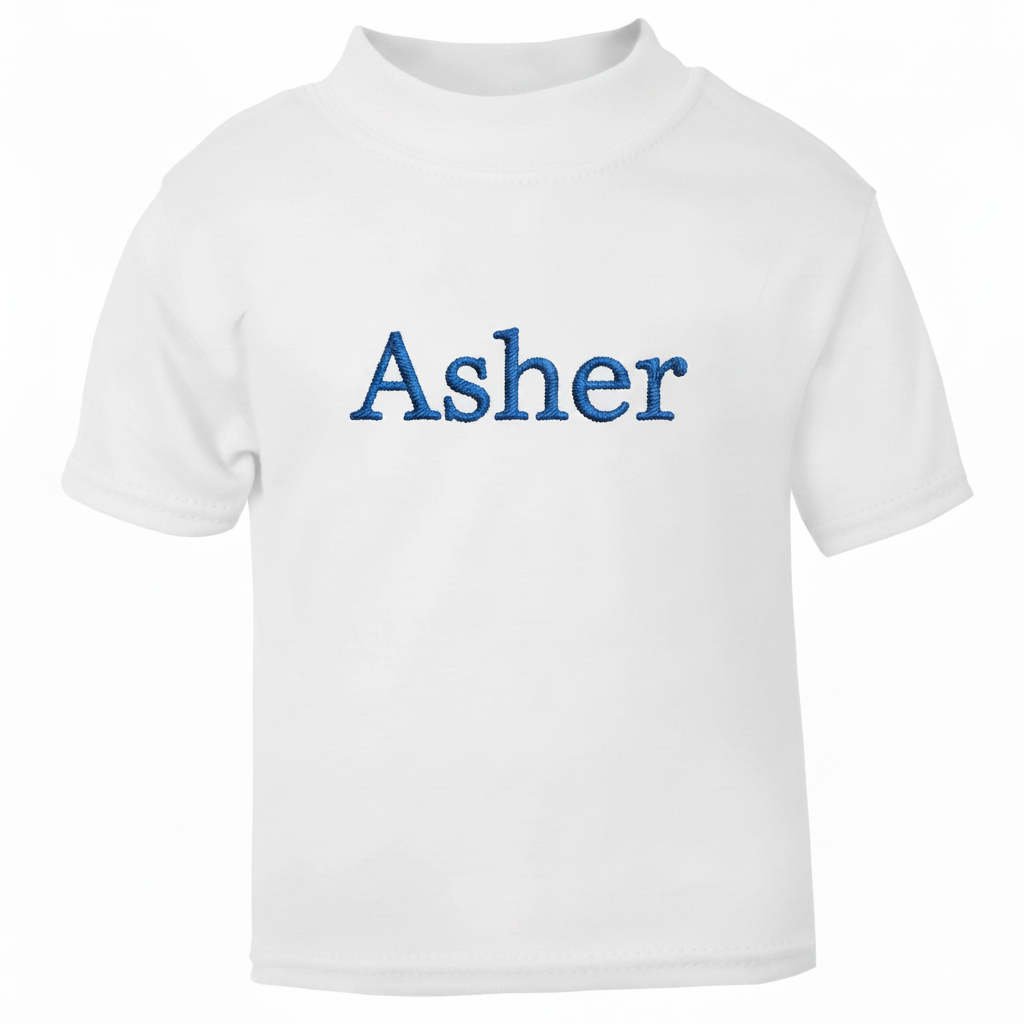 T-shirt with realistic Asher embroidery